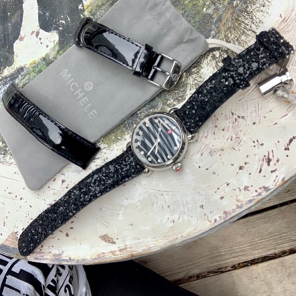 Michele 12 diamond watch new battery upgraded band - Picture 1 of 8